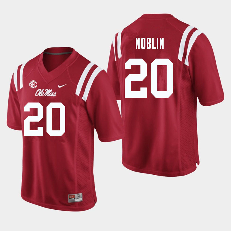 Blake Noblin Ole Miss Rebels NCAA Men's Red #20 Stitched Limited College Football Jersey RNT8658RD